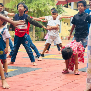Campers in traditional attire for cultural day